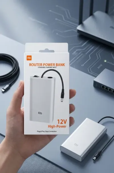 12V Router Power Bank (WiFi UPS) – shown in use