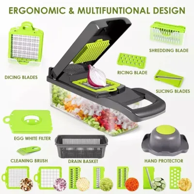 16 In 1 Vegetable Chopper with Container and Slicer