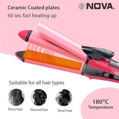 2 In 1 Nova Hair Straightner And Curler