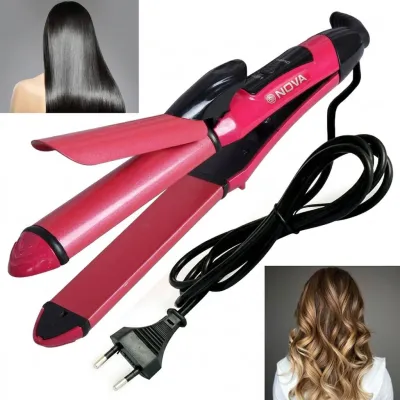 2 In 1 Nova Hair Straightner And Curler – shown in use