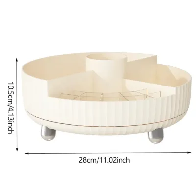 360 Rotating Makeup Organizer Box – divided cosmetic compartments