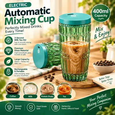 Automatic Mixing Cup 400ml Glass Rechargeable Coffee Mug