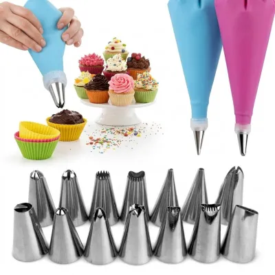 12 Piece Cake Decorating Kit With Piping Tips – front view