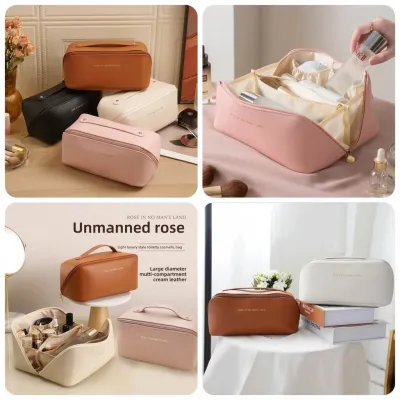 Leather Cosmetic Pouch – shown in use