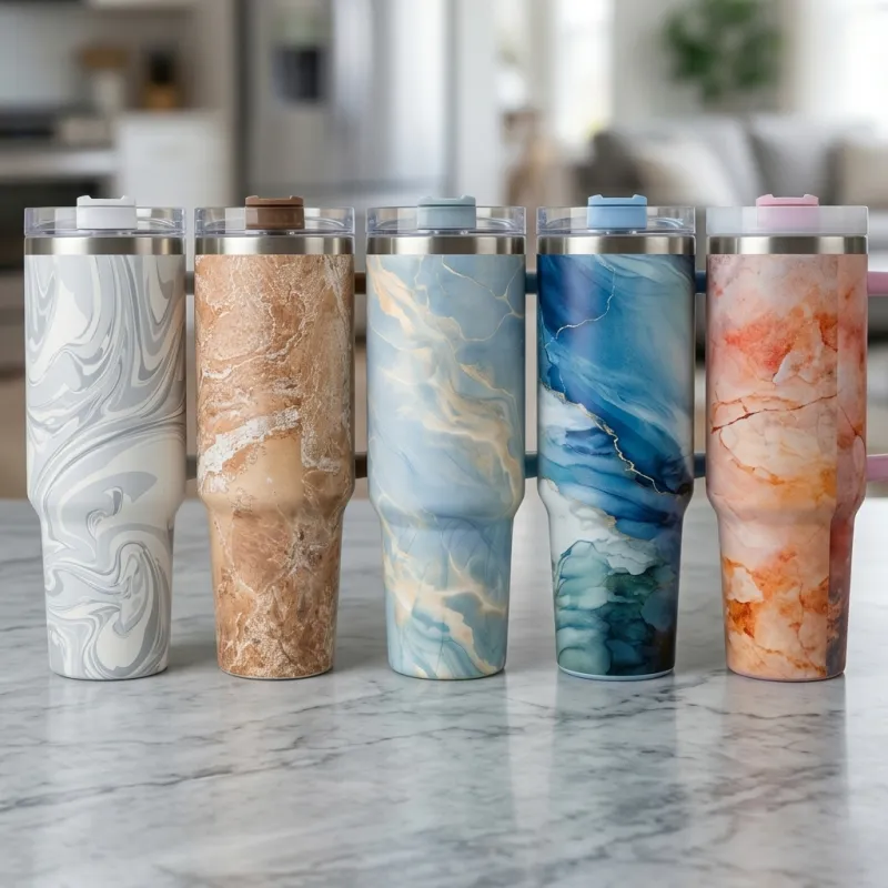 Marble Design Tumbler 1200ml – with its packaging