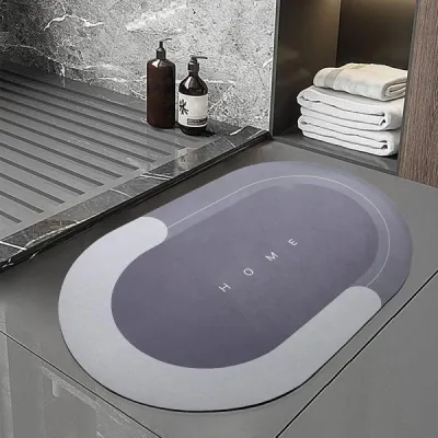 Oval Bathroom Mat – Super Absorbent & Non-Slip