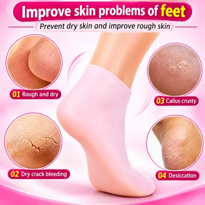 Silicone Gel Socks for Dry Cracked Heels