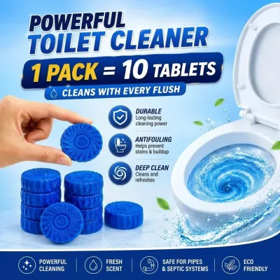 10Pcs Toilet Cleaner Tablets Blue Bubble Tank Cleaner