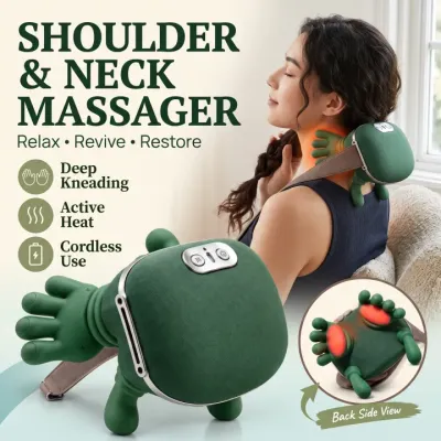 Wireless Neck and Shoulder Massager with Active Heat